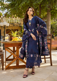 Elaf Premium Embroidered Luxury Lawn Unstitched 3Pc Suit ELM-06 NEELAM