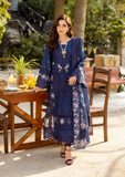 Elaf Premium Embroidered Luxury Lawn Unstitched 3Pc Suit ELM-06 NEELAM