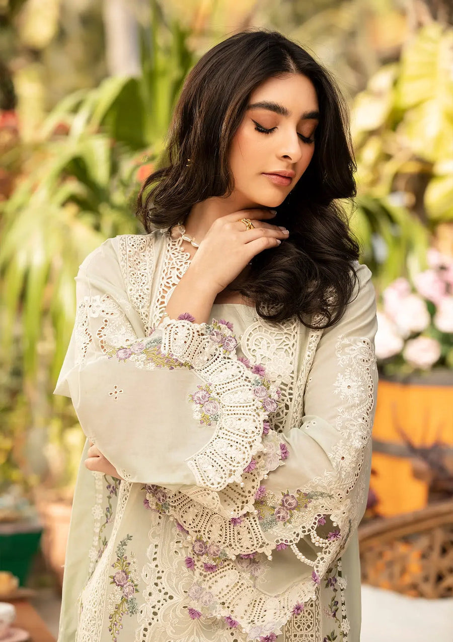 Elaf Premium Embroidered Luxury Lawn Unstitched 3Pc Suit ELM-1B SANAA