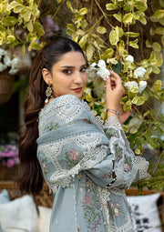 Elaf Premium Embroidered Luxury Lawn Unstitched 3Pc Suit ELM-3B SAMAA