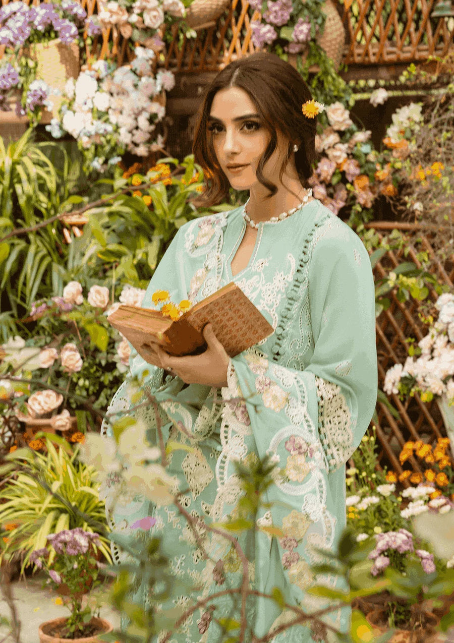 Elaf Premium Embroidered Luxury Lawn Unstitched 3Pc Suit ELM-7A ZARAFSHAN