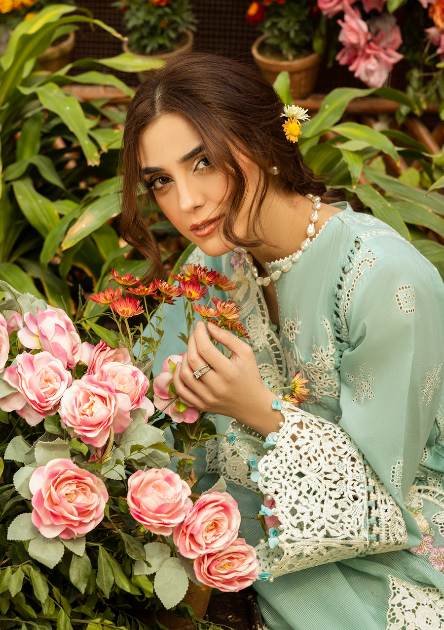 Elaf Premium Embroidered Luxury Lawn Unstitched 3Pc Suit ELM-7A ZARAFSHAN