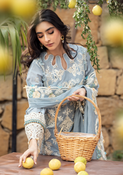 Elaf Premium Embroidered Luxury Lawn Unstitched 3Pc Suit ELM-7B MAHVEEN