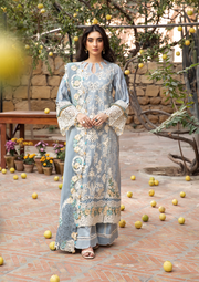 Elaf Premium Embroidered Luxury Lawn Unstitched 3Pc Suit ELM-7B MAHVEEN