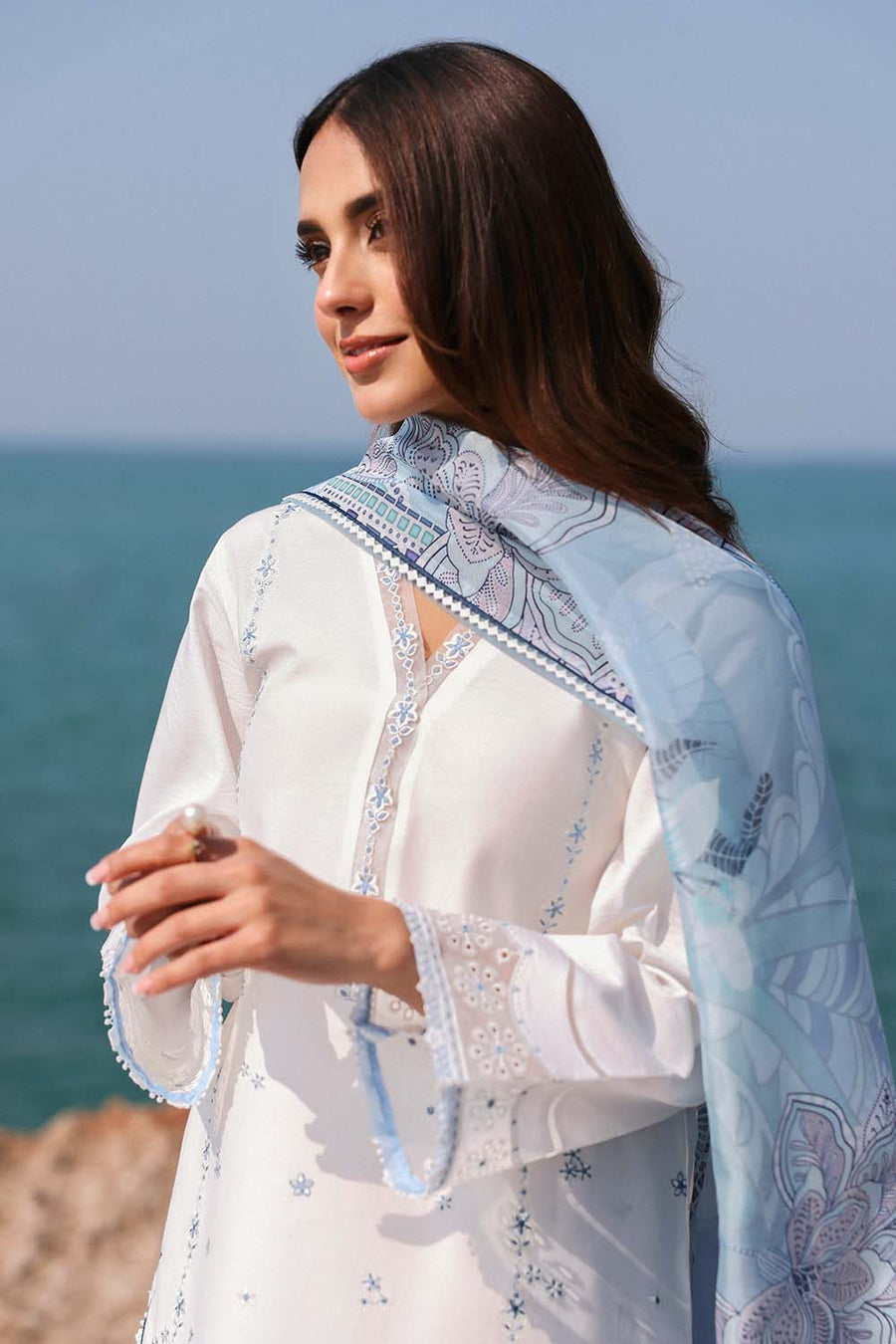 Seran Afsanah Embroidered Lawn Unstitched 3Pc Suit D-08 ELMAS