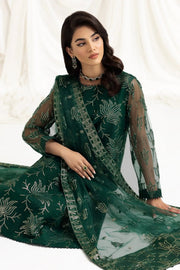 AF-DUA-3021-Elnaz Green Embroidered Chiffon