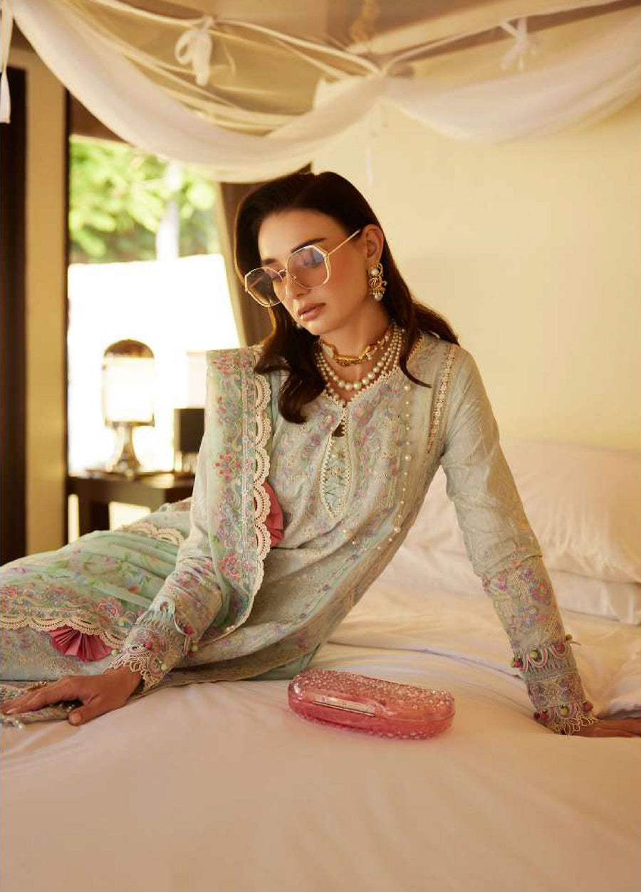 Kanwal Malik Ariya Embroidered Lawn Unstitched 3Pc Suit - ELORA