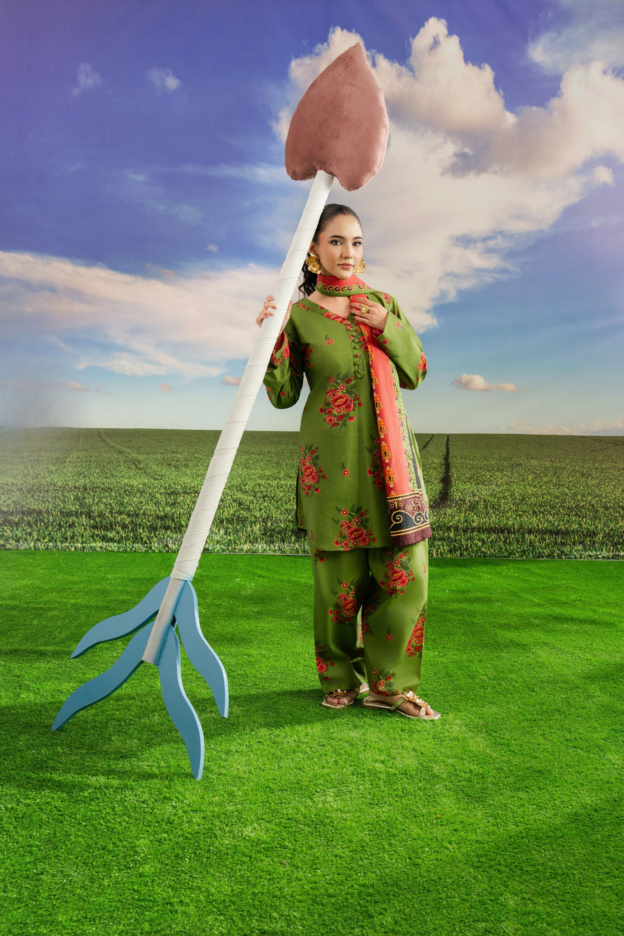 Feathers Dosti Digital Printed Khaddar Unstitched 3Pc Suit ELORIA-FT580
