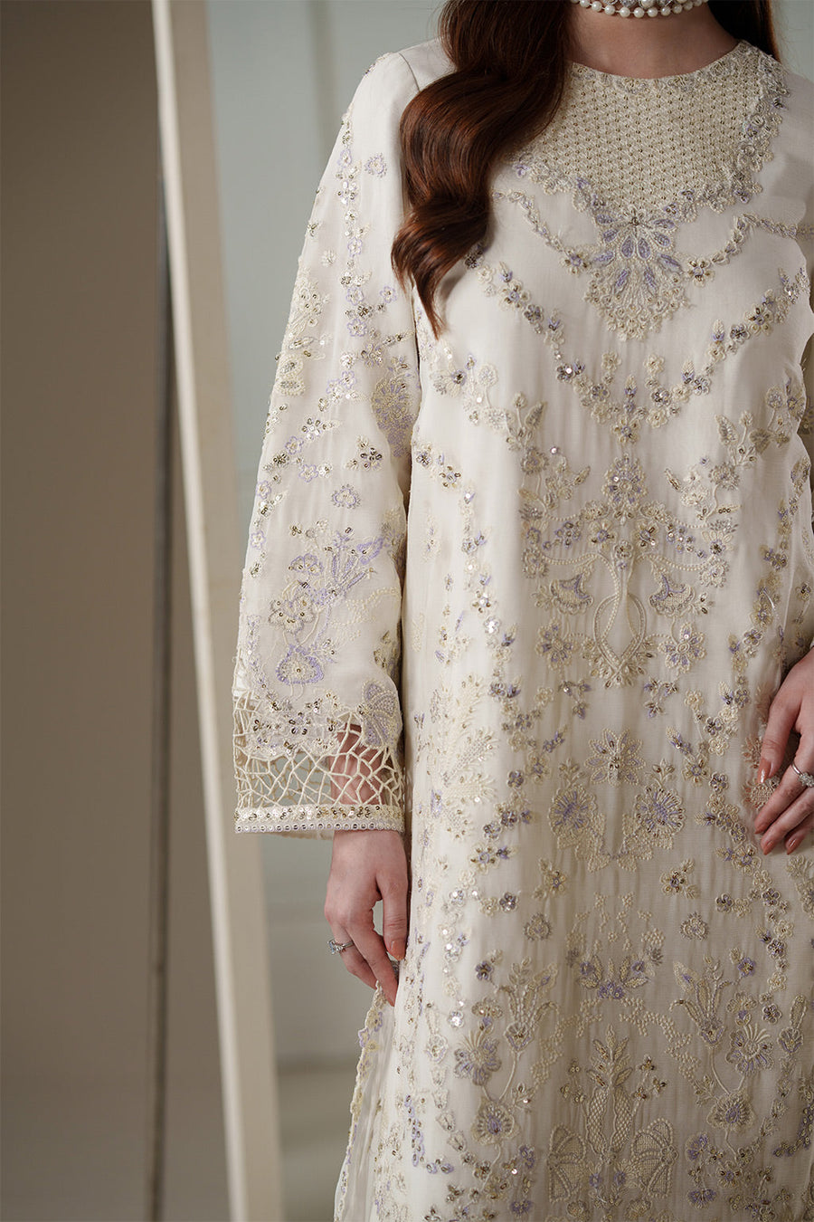 Emaan Adeel Nouvelle Embroidered Chiffon Unstitched 3Pc Suit - ELOSIE