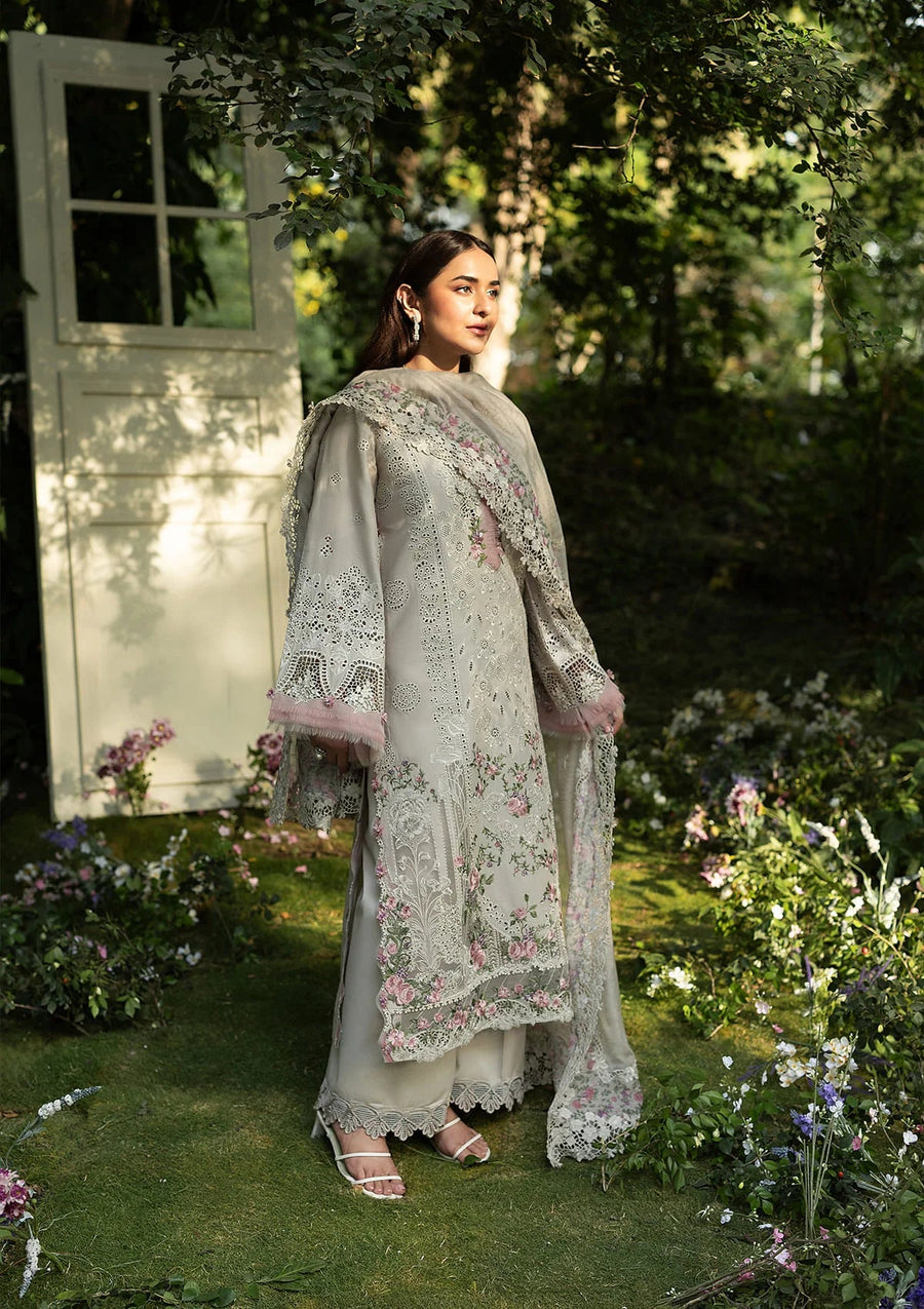 Elaf Premium Embroidered Luxury Lawn Unstitched 3Pc Suit ELQ-1A ALL MAGICAL