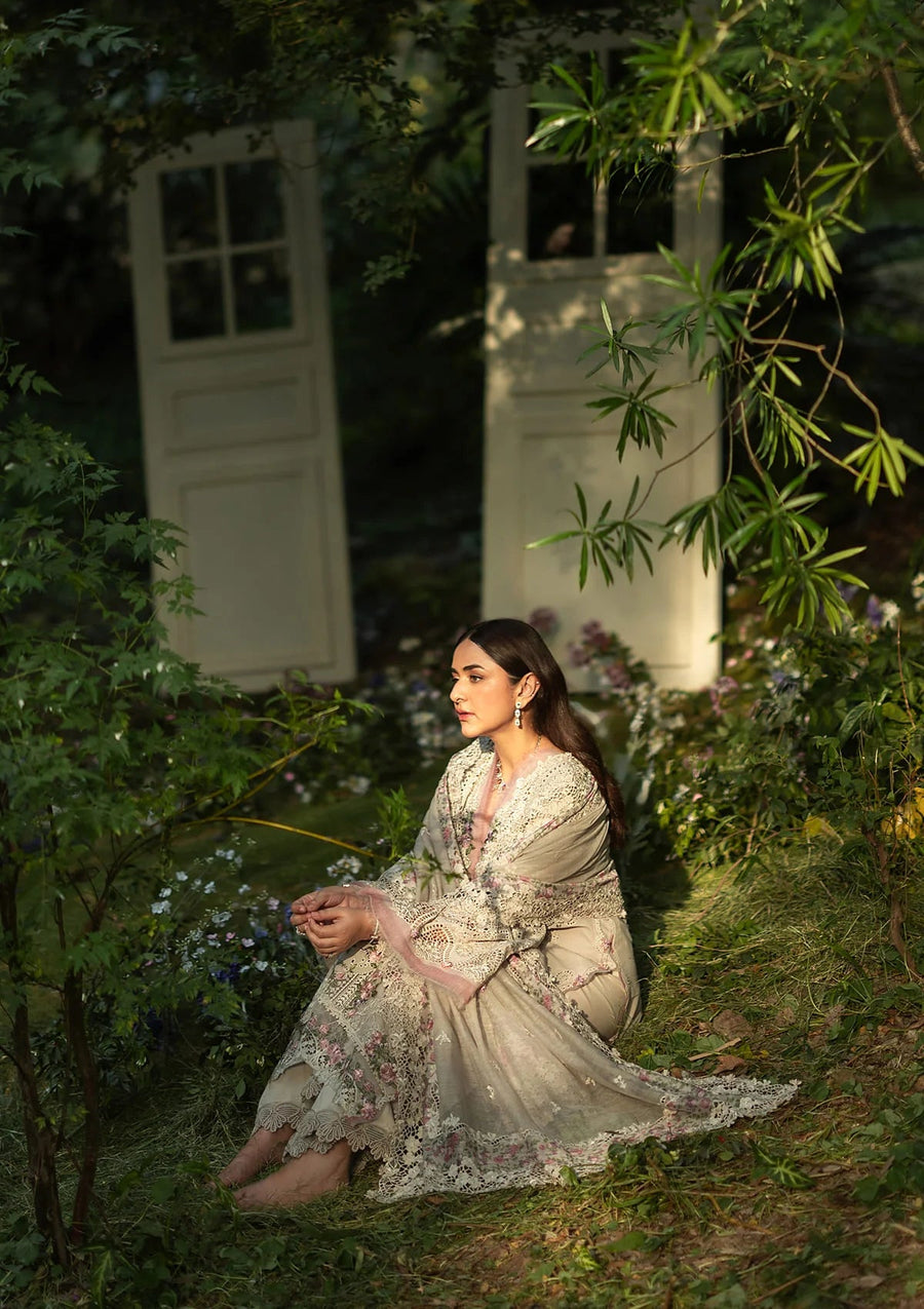 Elaf Premium Embroidered Luxury Lawn Unstitched 3Pc Suit ELQ-1A ALL MAGICAL