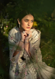 Elaf Premium Embroidered Luxury Lawn Unstitched 3Pc Suit ELQ-1A ALL MAGICAL