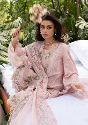 Elaf Premium Embroidered Luxury Lawn Unstitched 3Pc Suit ELQ-1B LOVE ESCAPE