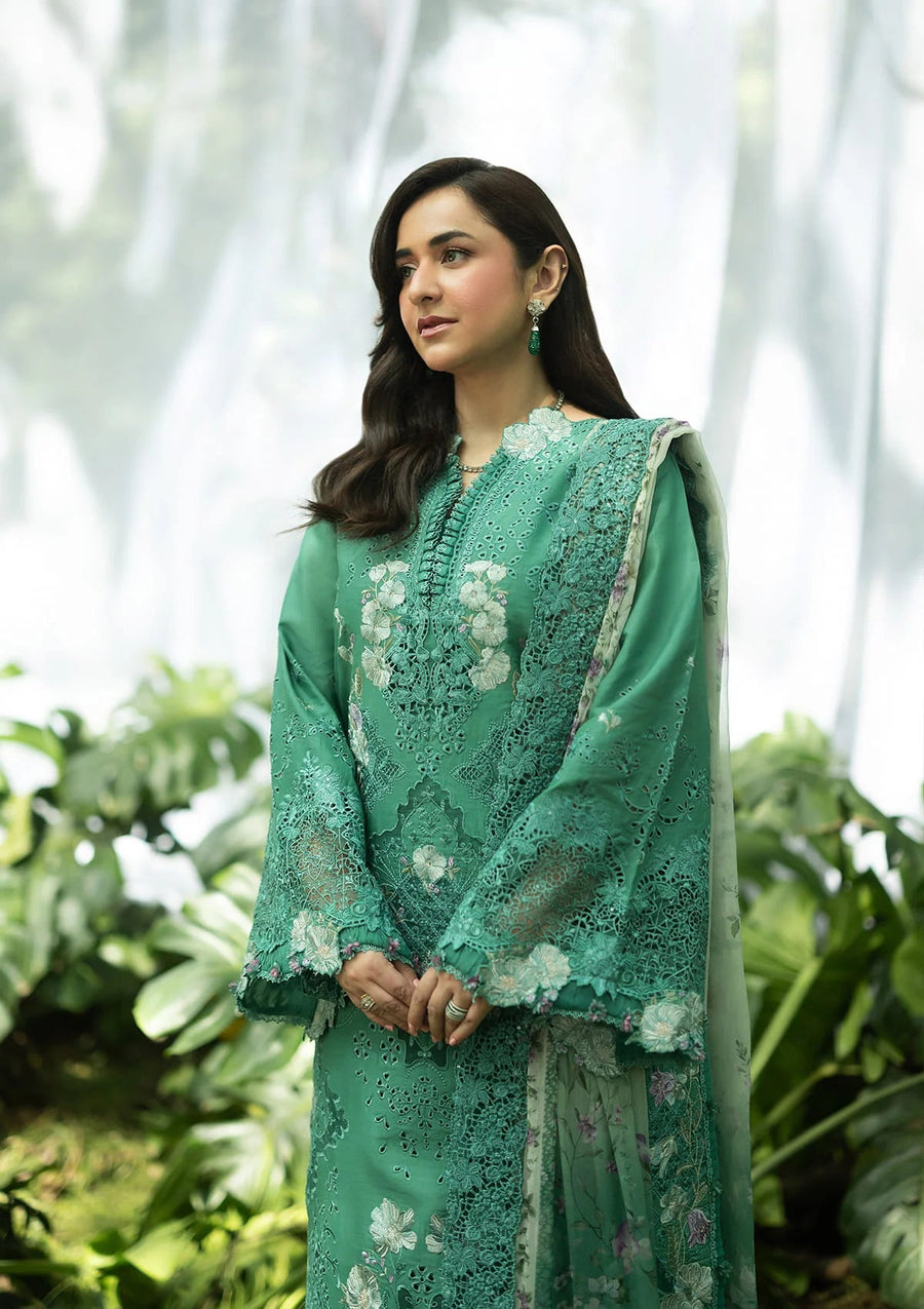 Elaf Premium Embroidered Luxury Lawn Unstitched 3Pc Suit ELQ-2A LOVER'S EDEN
