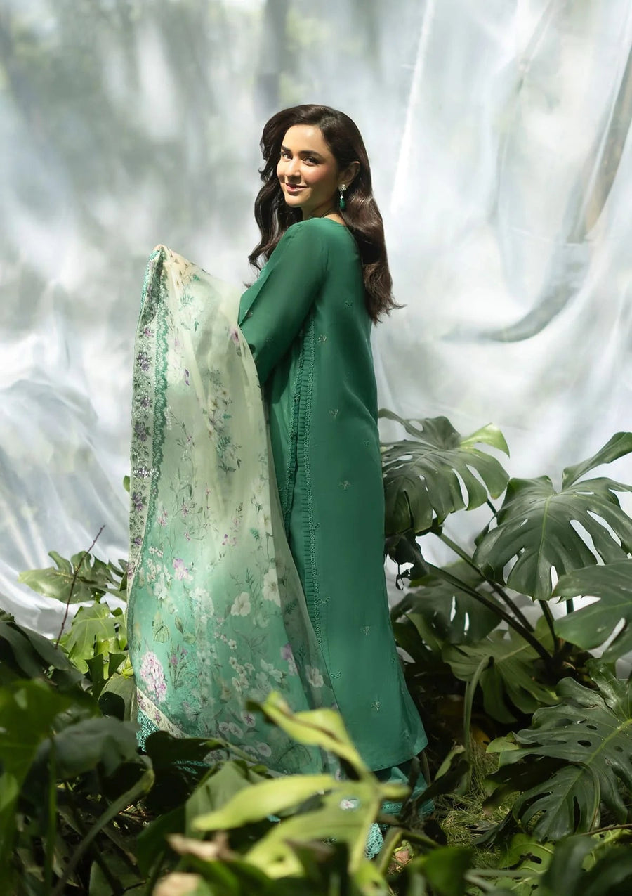 Elaf Premium Embroidered Luxury Lawn Unstitched 3Pc Suit ELQ-2A LOVER'S EDEN