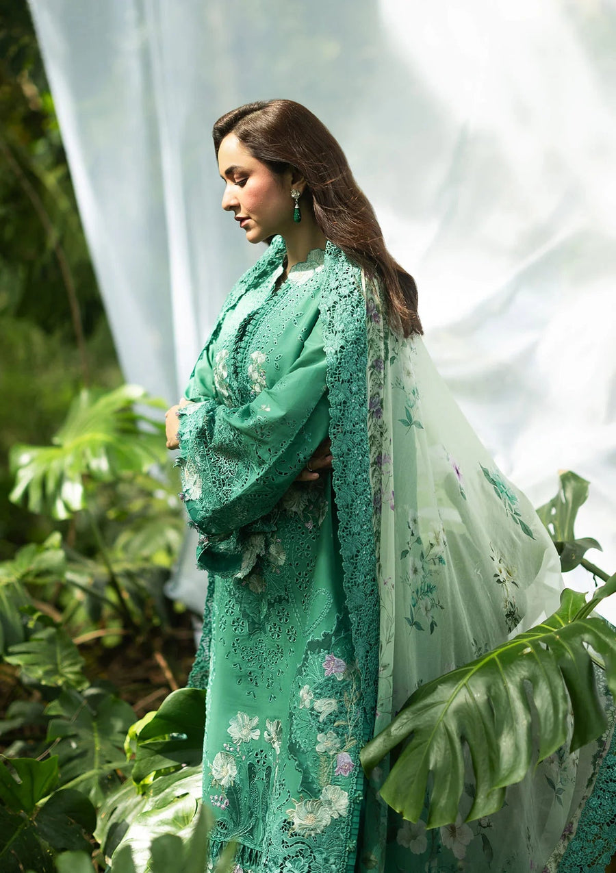 Elaf Premium Embroidered Luxury Lawn Unstitched 3Pc Suit ELQ-2A LOVER'S EDEN