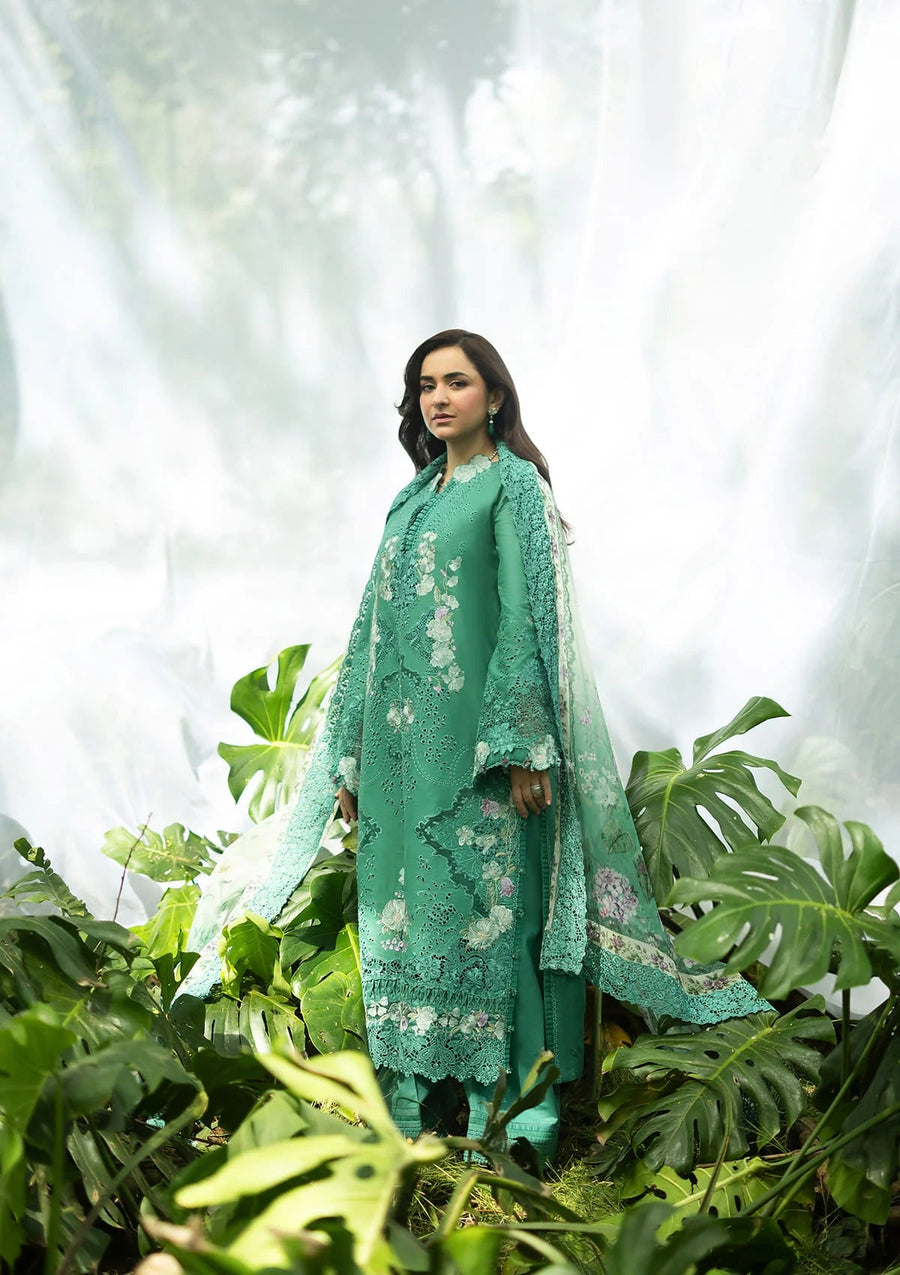 Elaf Premium Embroidered Luxury Lawn Unstitched 3Pc Suit ELQ-2A LOVER'S EDEN