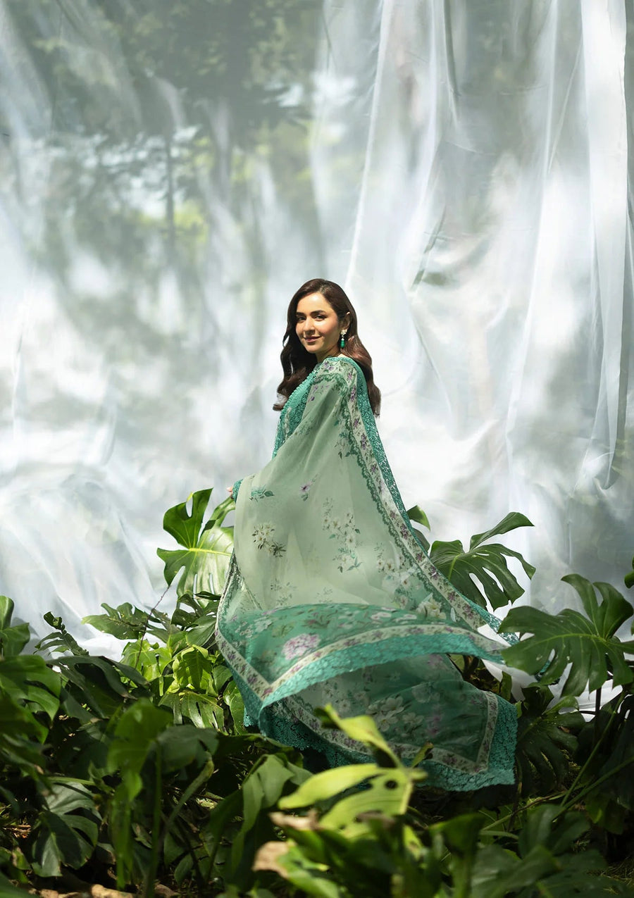 Elaf Premium Embroidered Luxury Lawn Unstitched 3Pc Suit ELQ-2A LOVER'S EDEN