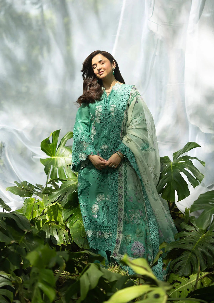 Elaf Premium Embroidered Luxury Lawn Unstitched 3Pc Suit ELQ-2A LOVER'S EDEN