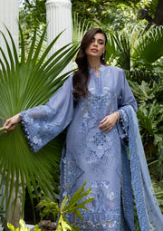 Elaf Premium Embroidered Luxury Lawn Unstitched 3Pc Suit ELQ-2B LAVENDER LUXE
