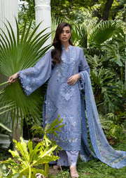 Elaf Premium Embroidered Luxury Lawn Unstitched 3Pc Suit ELQ-2B LAVENDER LUXE