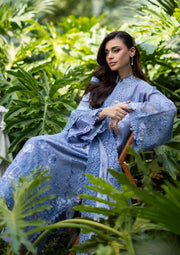 Elaf Premium Embroidered Luxury Lawn Unstitched 3Pc Suit ELQ-2B LAVENDER LUXE