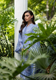 Elaf Premium Embroidered Luxury Lawn Unstitched 3Pc Suit ELQ-2B LAVENDER LUXE