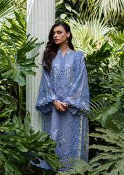 Elaf Premium Embroidered Luxury Lawn Unstitched 3Pc Suit ELQ-2B LAVENDER LUXE