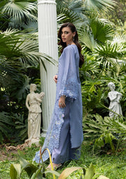 Elaf Premium Embroidered Luxury Lawn Unstitched 3Pc Suit ELQ-2B LAVENDER LUXE