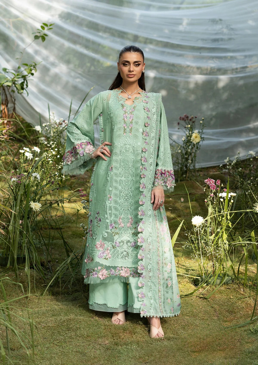 Elaf Premium Embroidered Luxury Lawn Unstitched 3Pc Suit ELQ-3A DAISY CHAIN