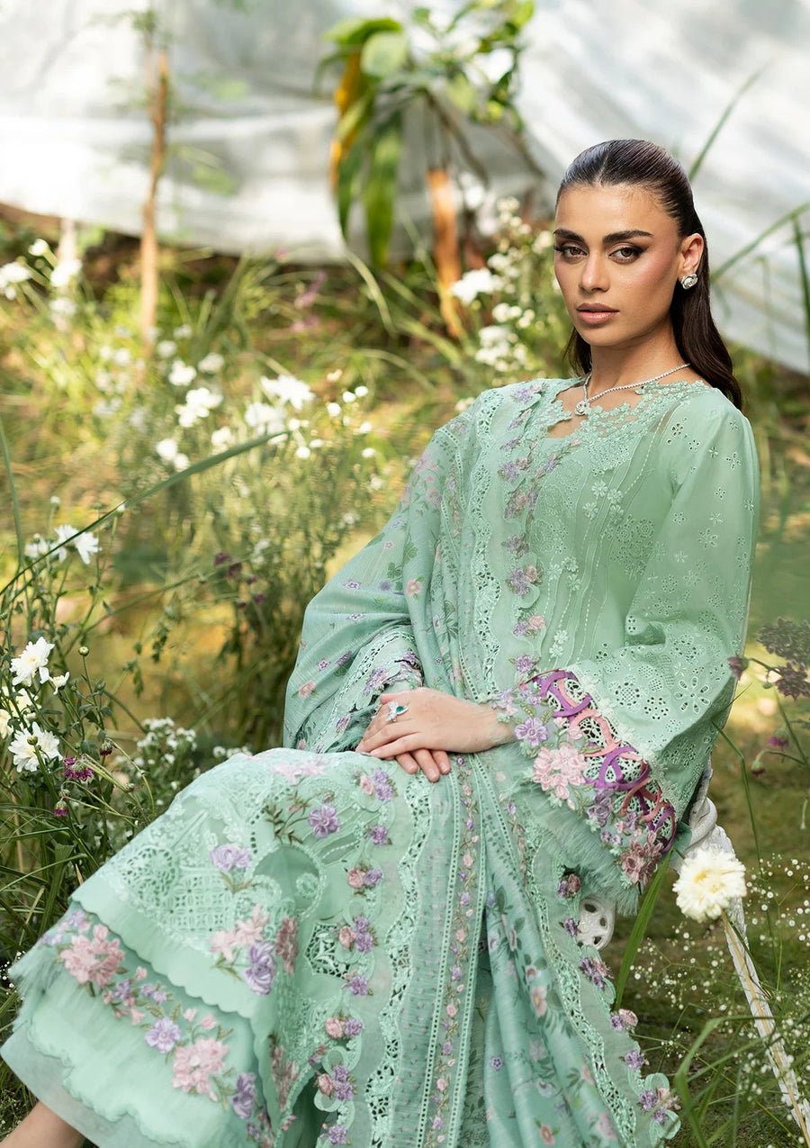 Elaf Premium Embroidered Luxury Lawn Unstitched 3Pc Suit ELQ-3A DAISY CHAIN