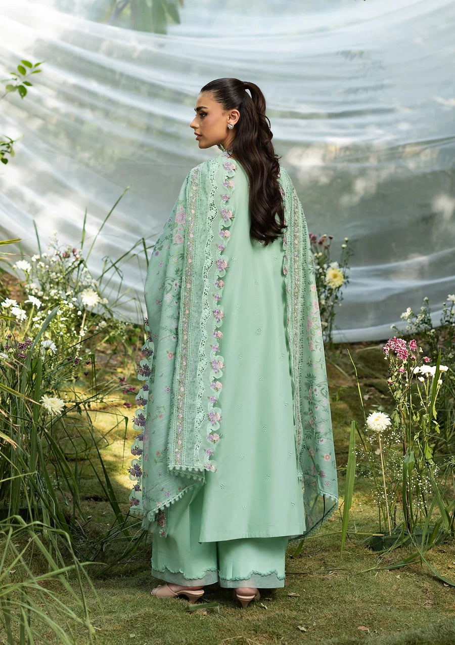 Elaf Premium Embroidered Luxury Lawn Unstitched 3Pc Suit ELQ-3A DAISY CHAIN