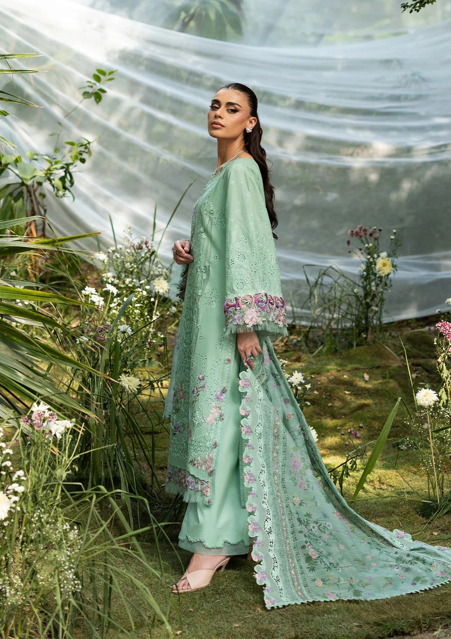 Elaf Premium Embroidered Luxury Lawn Unstitched 3Pc Suit ELQ-3A DAISY CHAIN
