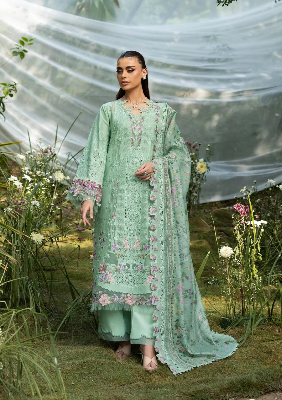 Elaf Premium Embroidered Luxury Lawn Unstitched 3Pc Suit ELQ-3A DAISY CHAIN