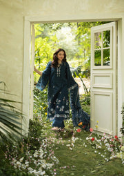 Elaf Premium Embroidered Luxury Lawn Unstitched 3Pc Suit ELQ-3B EMERALD FERN