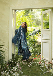 Elaf Premium Embroidered Luxury Lawn Unstitched 3Pc Suit ELQ-3B EMERALD FERN