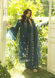 Elaf Premium Embroidered Luxury Lawn Unstitched 3Pc Suit ELQ-3B EMERALD FERN