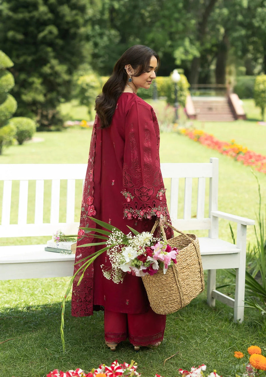 Elaf Premium Embroidered Luxury Lawn Unstitched 3Pc Suit ELQ-4A FALLING PETALS