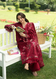 Elaf Premium Embroidered Luxury Lawn Unstitched 3Pc Suit ELQ-4A FALLING PETALS