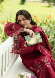Elaf Premium Embroidered Luxury Lawn Unstitched 3Pc Suit ELQ-4A FALLING PETALS
