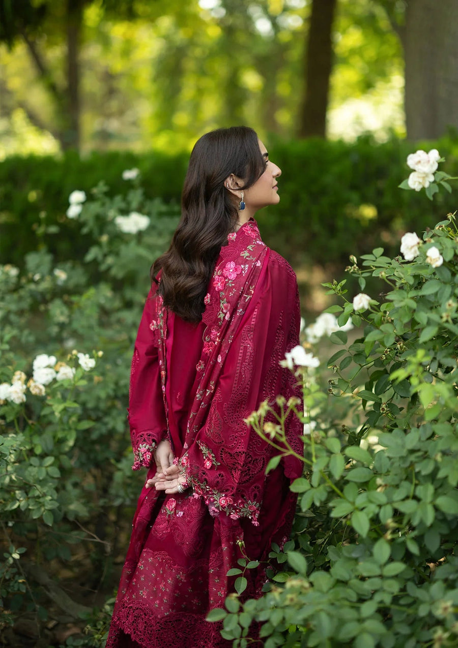 Elaf Premium Embroidered Luxury Lawn Unstitched 3Pc Suit ELQ-4A FALLING PETALS