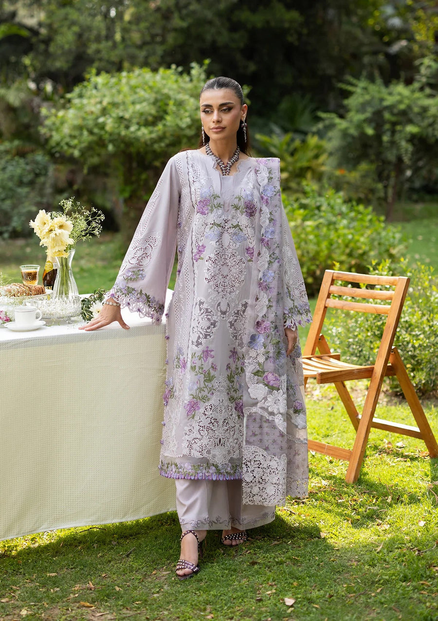 Elaf Premium Embroidered Luxury Lawn Unstitched 3Pc Suit ELQ-4B PURE PLUM
