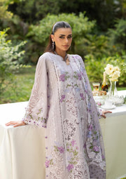 Elaf Premium Embroidered Luxury Lawn Unstitched 3Pc Suit ELQ-4B PURE PLUM