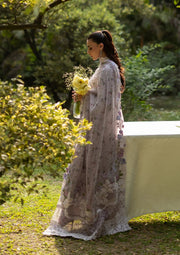 Elaf Premium Embroidered Luxury Lawn Unstitched 3Pc Suit ELQ-4B PURE PLUM
