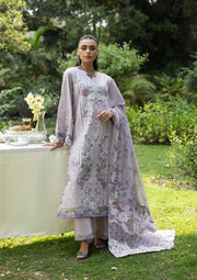 Elaf Premium Embroidered Luxury Lawn Unstitched 3Pc Suit ELQ-4B PURE PLUM