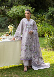 Elaf Premium Embroidered Luxury Lawn Unstitched 3Pc Suit ELQ-4B PURE PLUM