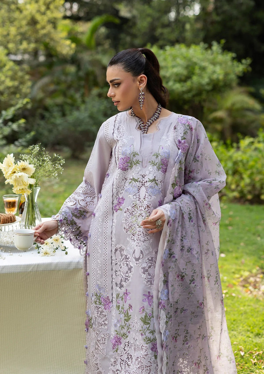 Elaf Premium Embroidered Luxury Lawn Unstitched 3Pc Suit ELQ-4B PURE PLUM
