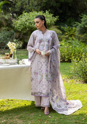 Elaf Premium Embroidered Luxury Lawn Unstitched 3Pc Suit ELQ-4B PURE PLUM