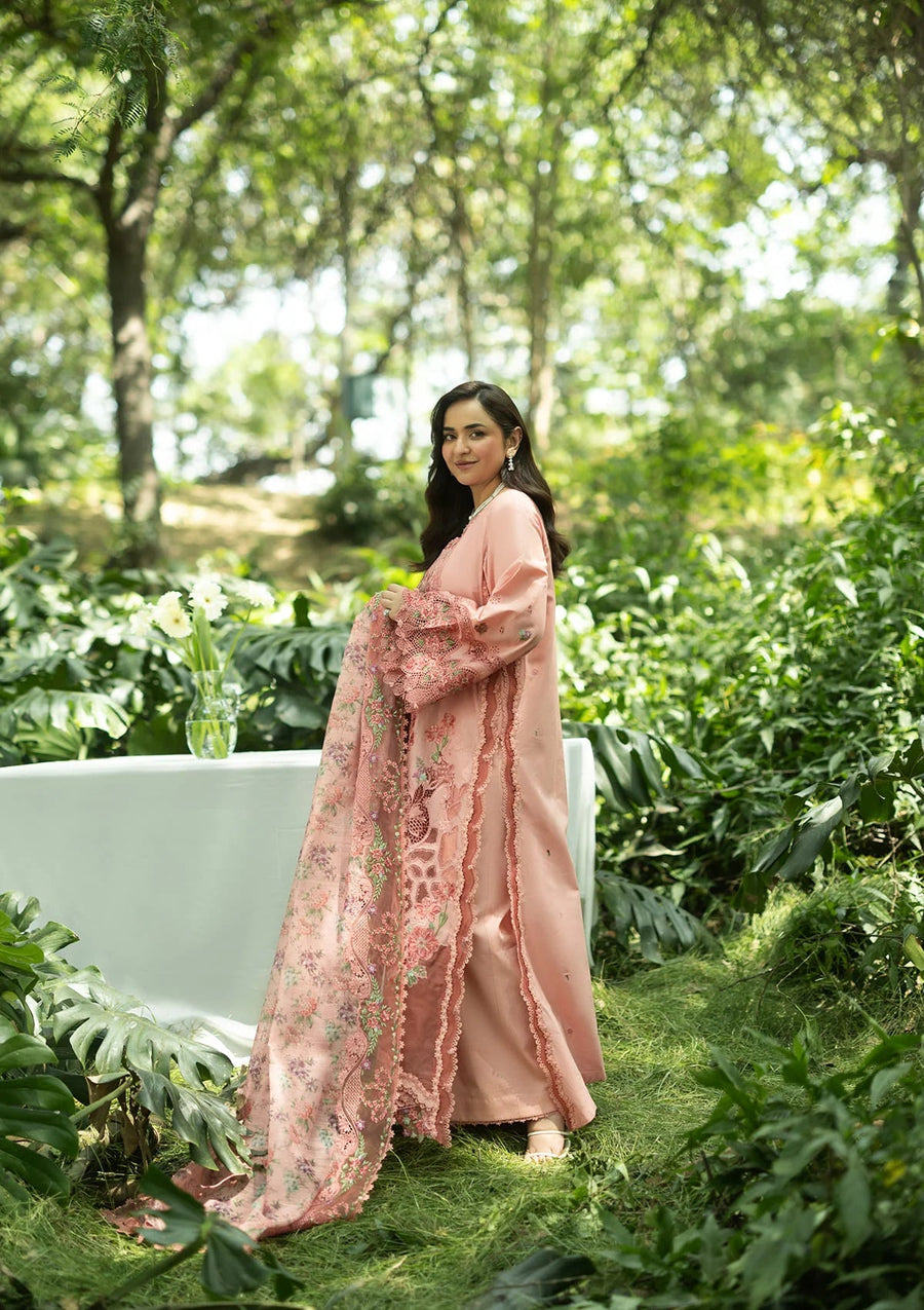 Elaf Premium Embroidered Luxury Lawn Unstitched 3Pc Suit ELQ-5A ENDLESS LOVE