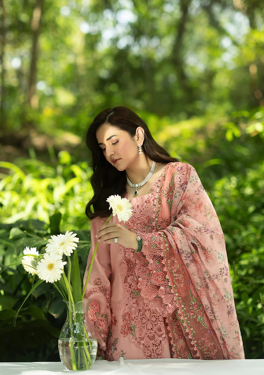 Elaf Premium Embroidered Luxury Lawn Unstitched 3Pc Suit ELQ-5A ENDLESS LOVE